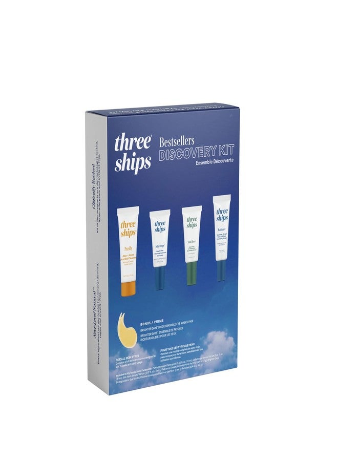 Three Ships - Discovery Beauty Skincare Kit | Purify Gel Cleanser (10mL), Jelly Drops Serum (5mL), Skin Hero Serum (5mL), Radiance Hydrating Cream (7g) - Image 2